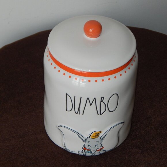 Ray Dunn Disney DUMBO White & Orange Hand Crafted Cookie Jar Canister w/ Lid - Picture 2 of 5